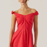 ASTR Charelin Linen Off Shoulder Dress