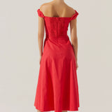 ASTR Charelin Linen Off Shoulder Dress