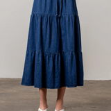 Moon River DENIM MIDI SKIRT